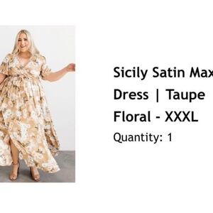 Baltic Born Satin Maxi Dress - Taupe Floral